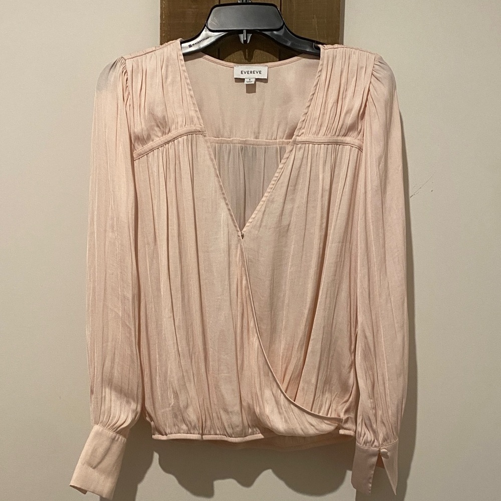 Evereve Blush Wrap Blouse